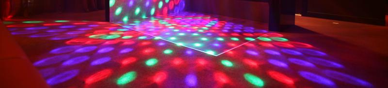 Colorful lighting on dance floor
